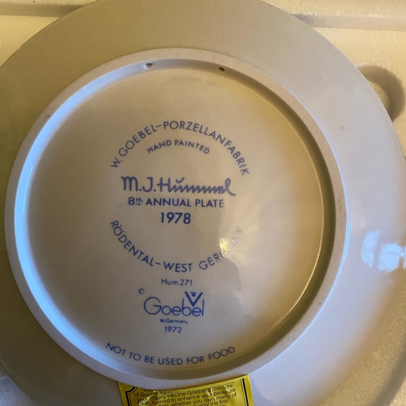 Hummel 1978 plate MAKE OFFER - Picture 4 of 5